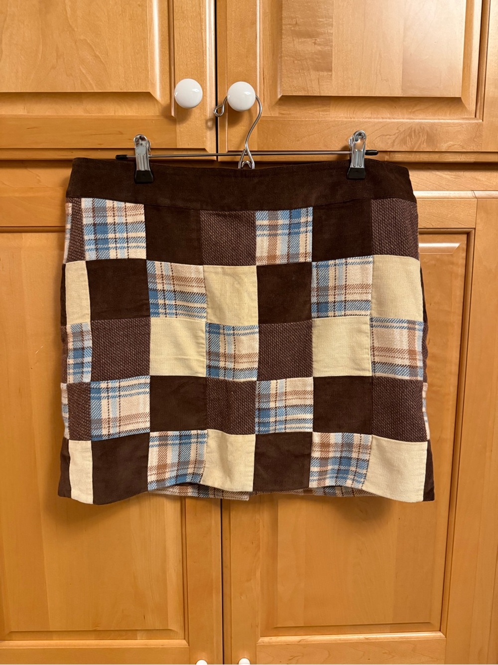 Vineyard Vines Patchwork Mini Skirt - Brown, Cream & Blue